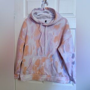 lazy Pants Tie-Dye Pullover Hoodie in Peach & Lavender